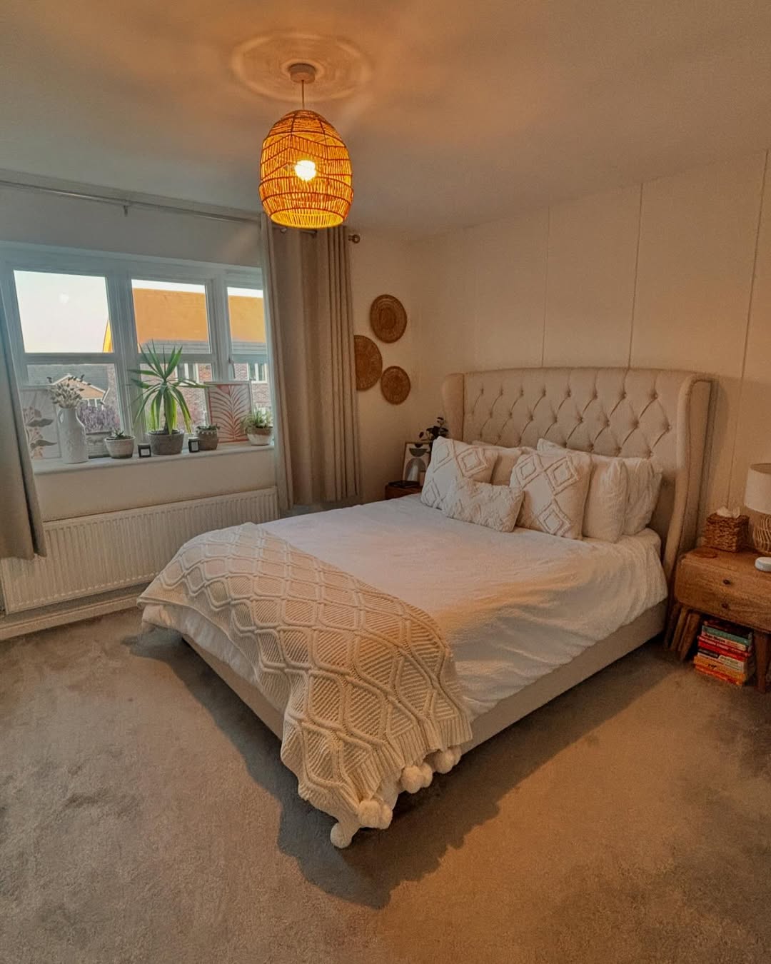 Woven Wall Hangings Add Organic Texture Above the Bed