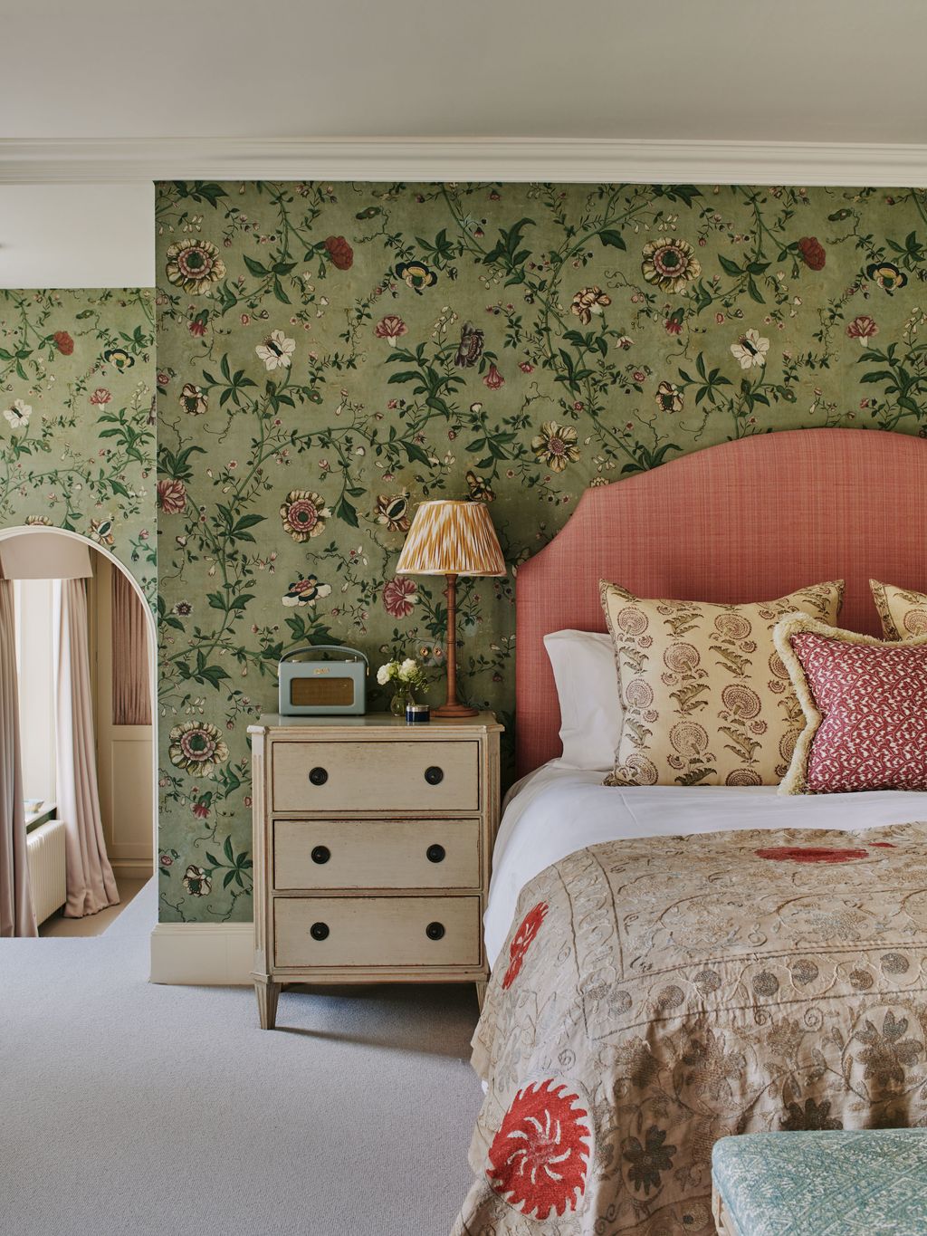 Vintage-Style Dresser Holds Bedside Essentials and Tech