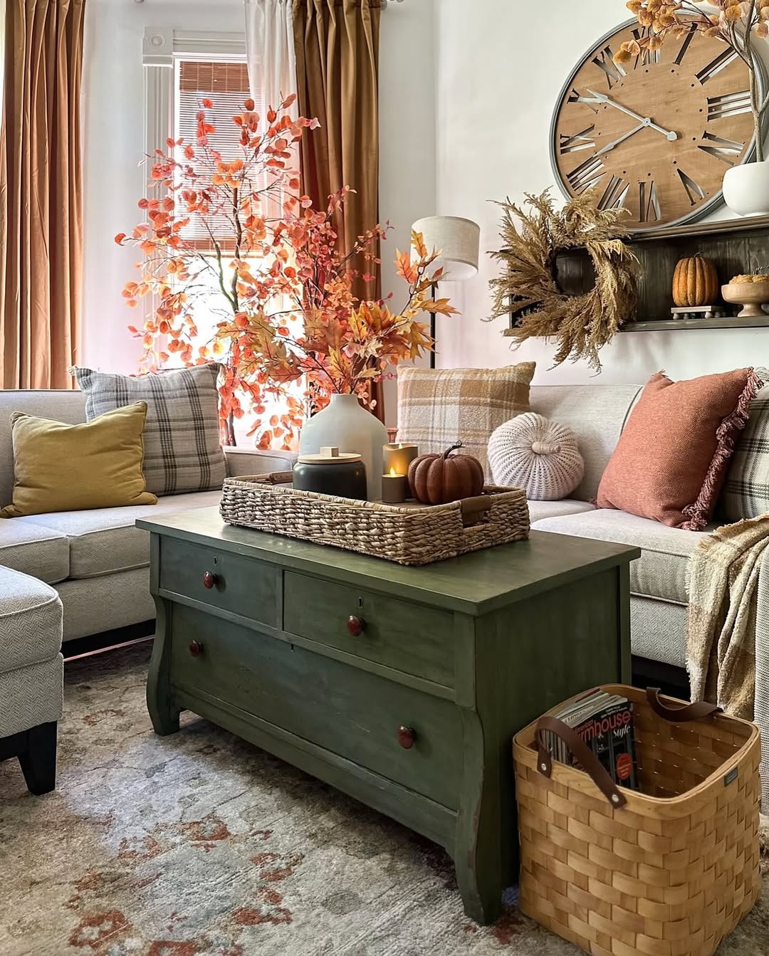 Grouped Fall Foliage Branches Add Warmth to a Vase