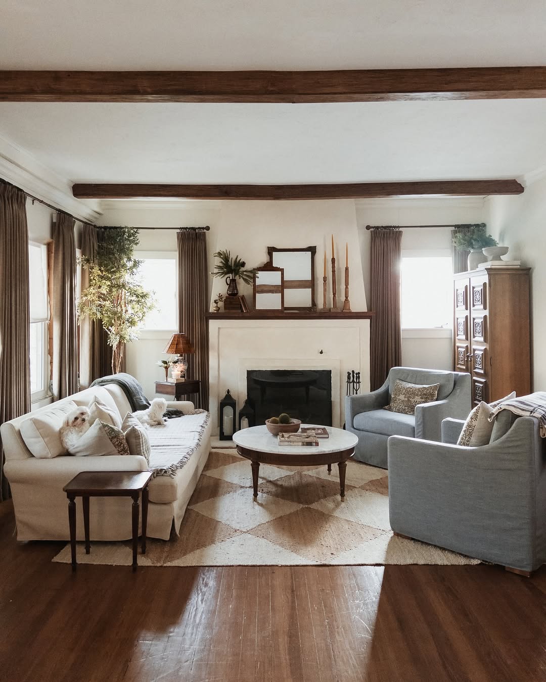 Wooden Beams Add Architectural Interest To The Ceiling