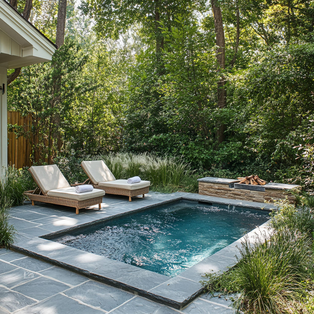 Stone Fire Pit Adds Ambiance Next To Your Pool