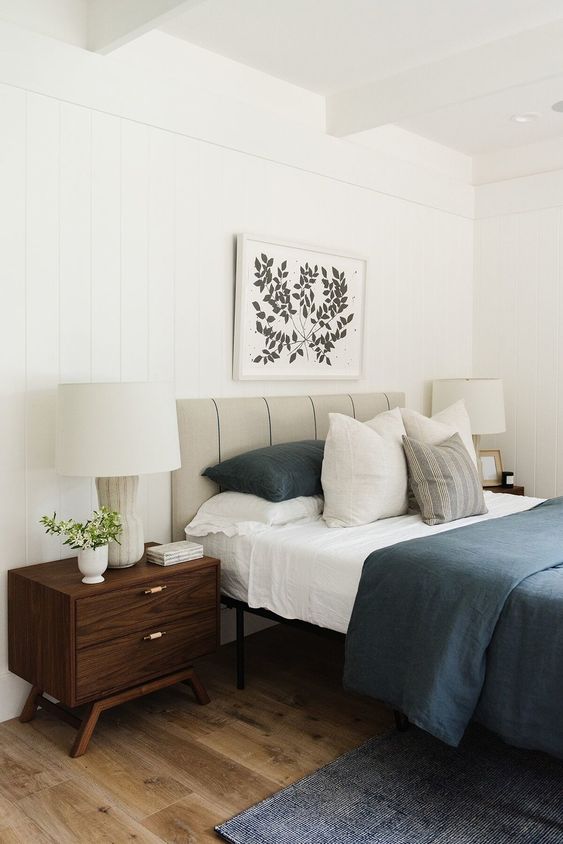 Frame Botanical Art Above a Channel-Tufted Headboard