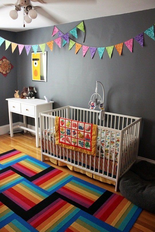 Festive Bunting Adds Instant Cheer Above the Crib