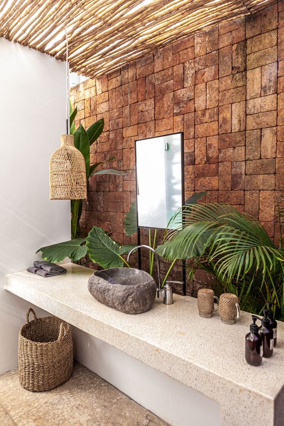 Stone Basin Sinks Add Organic Texture to Countertops