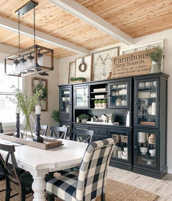 Showcase Your Best Dishes in a Black Hutch