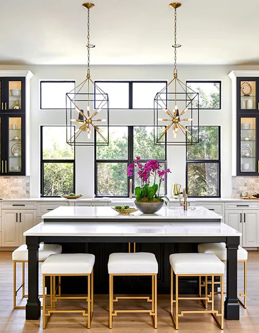 Geometric Pendant Lights Create a Dramatic Focal Point
