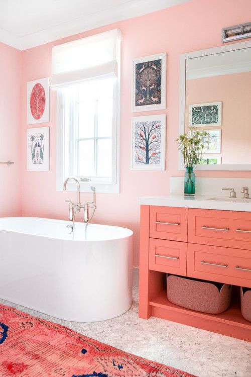 Anchor Your Bathroom with a Coral Vanity