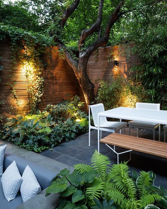 Highlight Garden Textures with Upward Spotlights