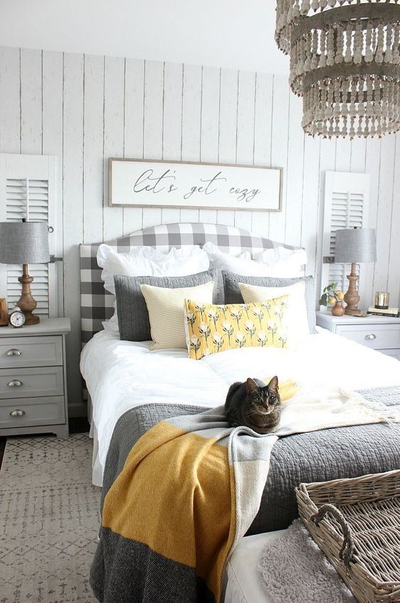 Buffalo Check Headboard Adds Cozy Texture to the Bed