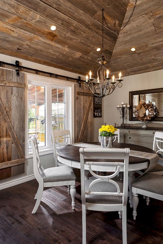 Rustic Barn Doors Slide Across Windows for Privacy