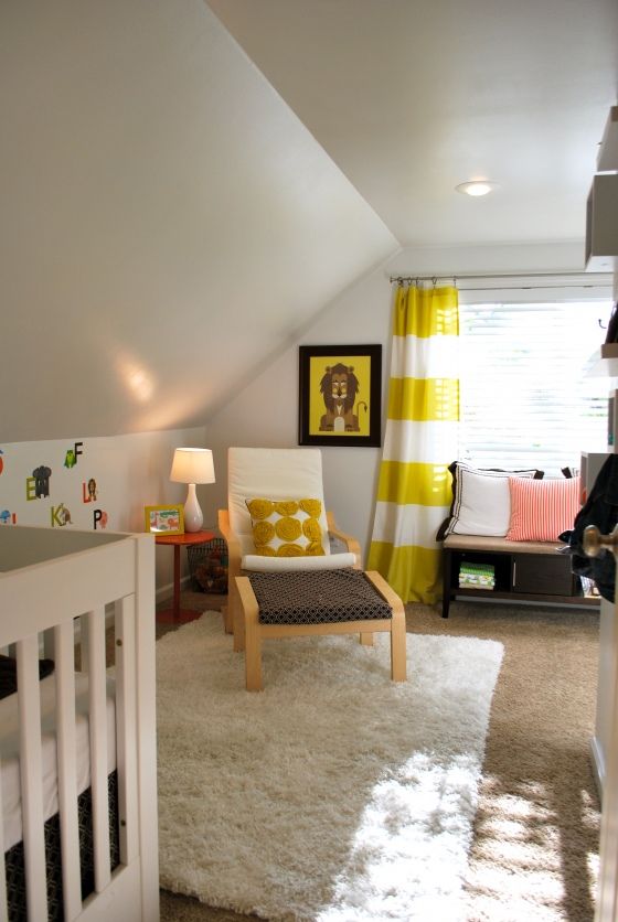 Yellow Striped Curtains Add Sunny Cheer to the Window