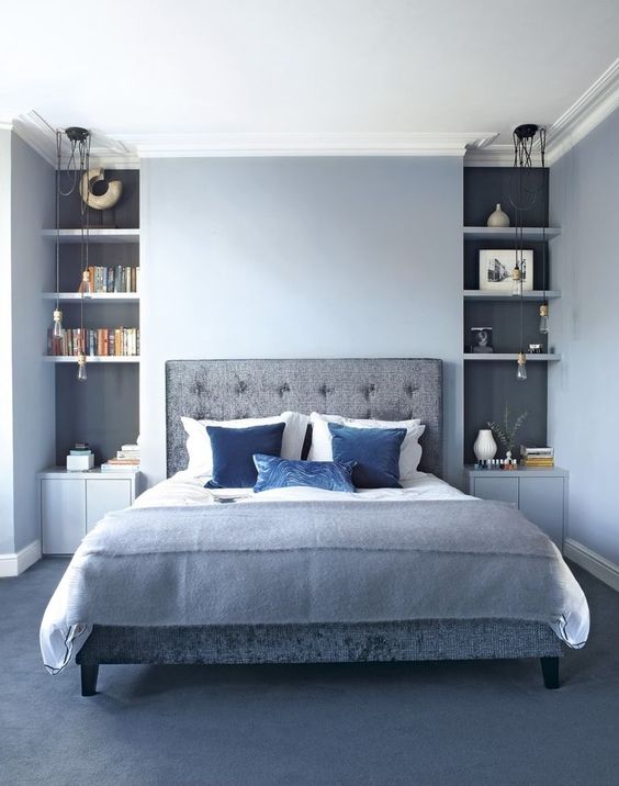 Open Shelving with Pendant Lights Adds Ambient Glow