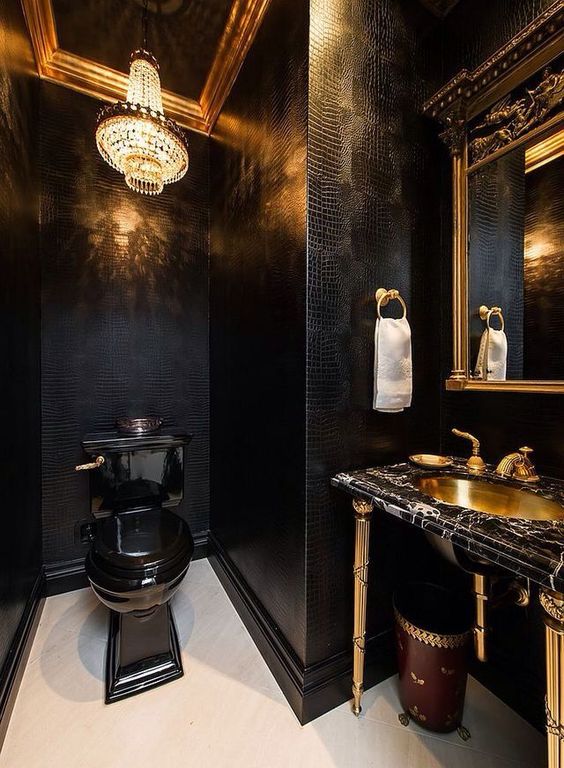 Textured Black Walls Add a Dramatic, Luxe Feel