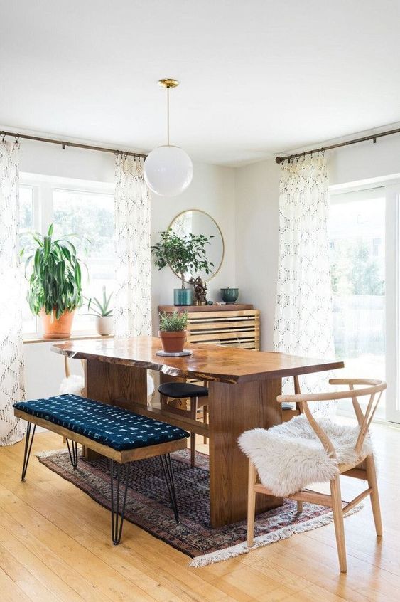 Wooden Wishbone Chair Gets Cozy With a Fluffy Sheepskin Throw
