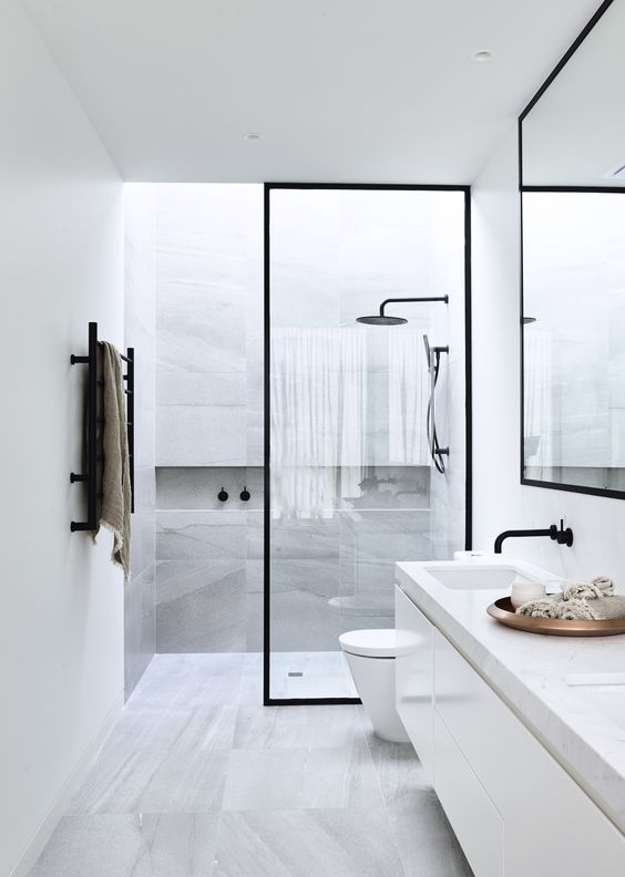 Define Your Shower with a Black Enclosure
