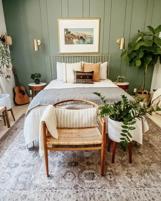 Woven Rattan Chair Adds Cozy Seating by the Bed
