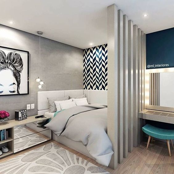 Slatted Room Divider for Visual Separation
