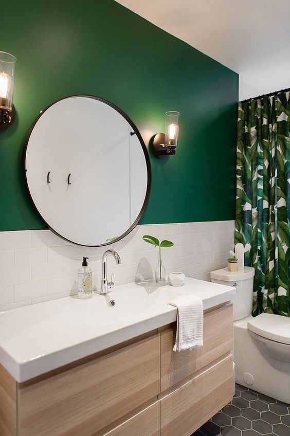 Round Mirror with Hooks Adds Functional Wall Decor
