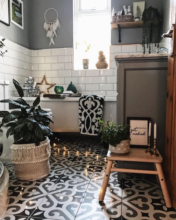 Small Wooden Stool Holds Plant and Ambiance