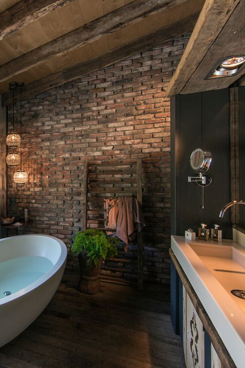 Wooden Ladder for Towels and Greenery