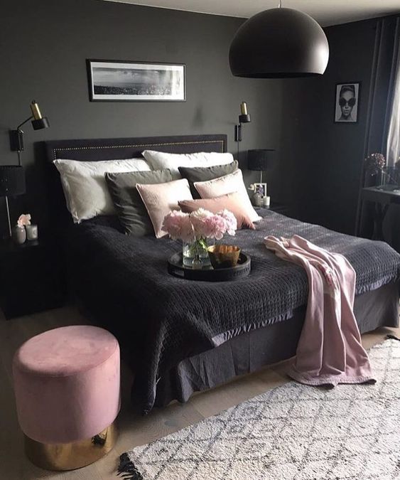 Pink Velvet Ottoman With Gold Base Adds A Chic Accent