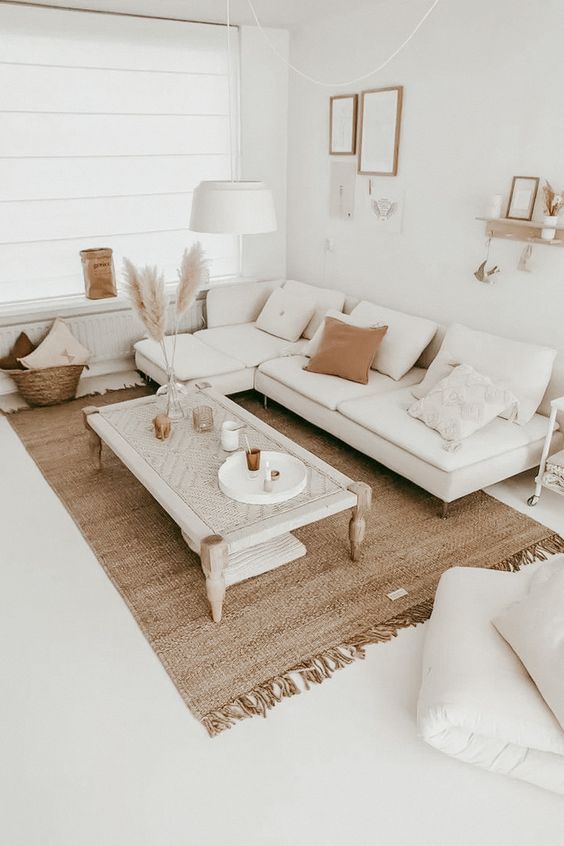 Low-Profile Coffee Table With Woven Top