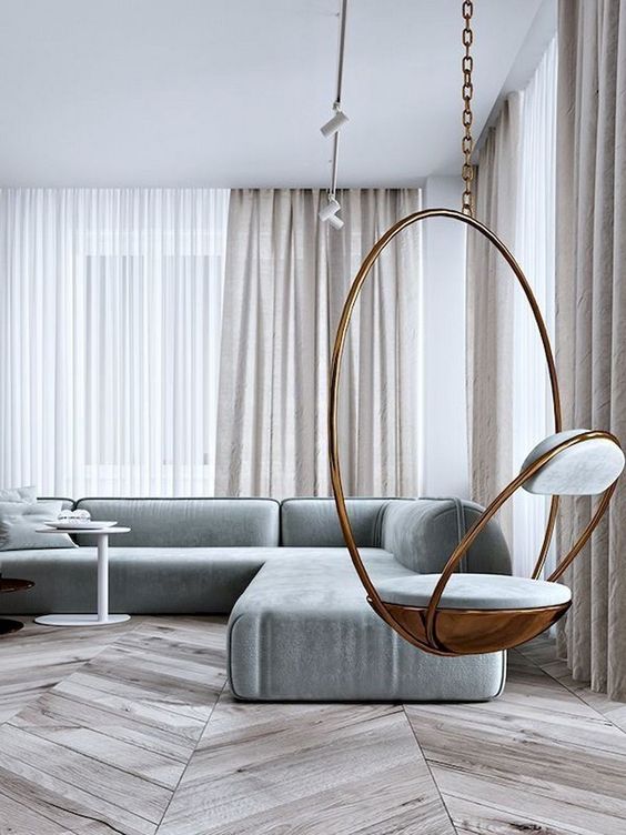 Gold Hoop Chair That Floats Above the Floor