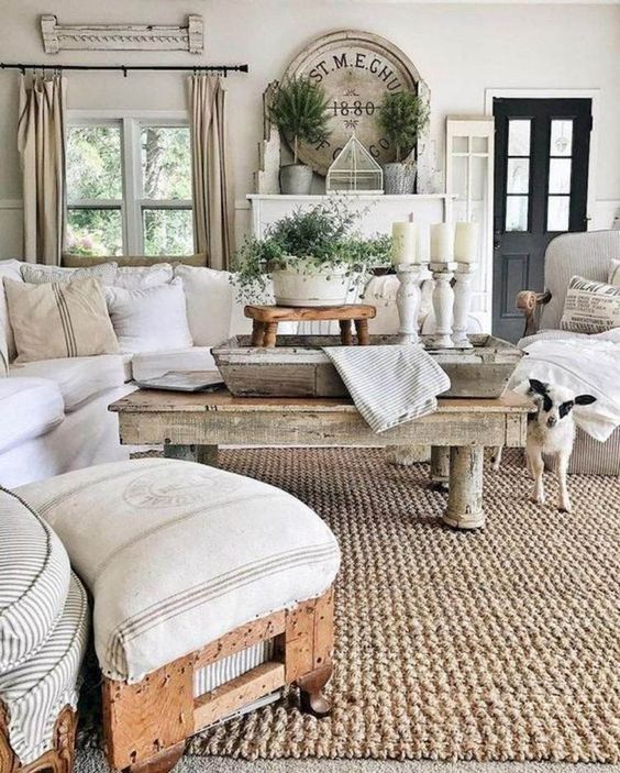Layered Trays Add Rustic Charm to Coffee Table Displays