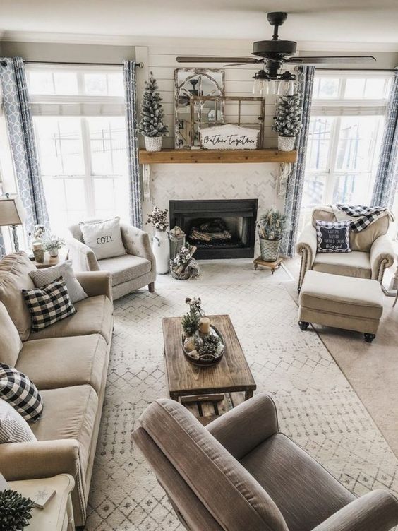 Layered Window Panes Create Rustic Wall Art Above Mantel