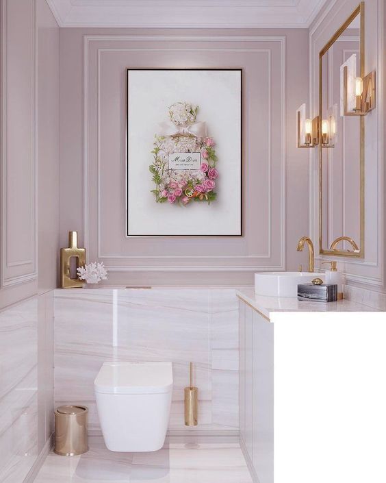 Framed Perfume Bottle Art With Floral Accents