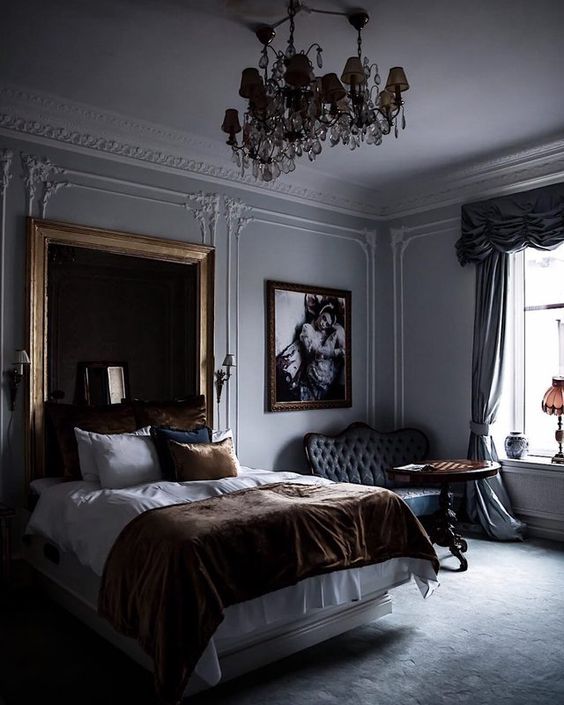 Gold-Framed Mirror Reflects Light and Adds Depth
