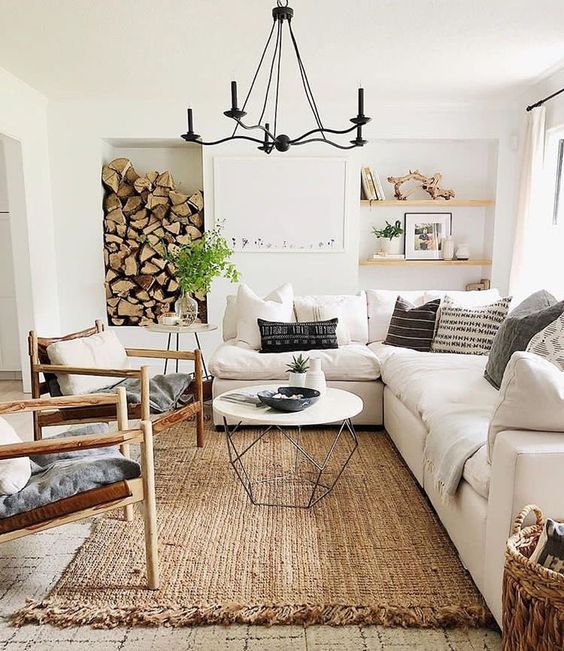 Built-in Niche for Stacked Firewood Adds Cozy Texture