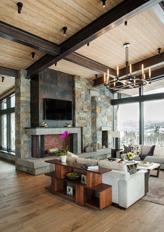 Tiered Wood Console Adds Open Display Space