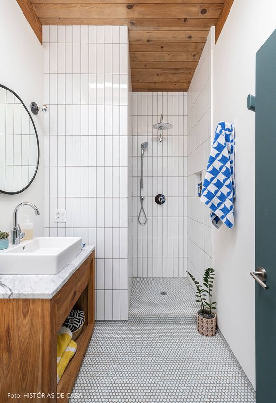Elongate Your Shower with Vertical Subway Tile