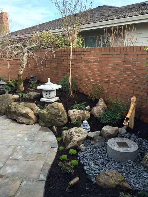 Stone Fountain with Bamboo Spout for Gentle Water Sounds