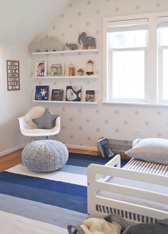 Floating Shelves Display Books and Whimsical Decor