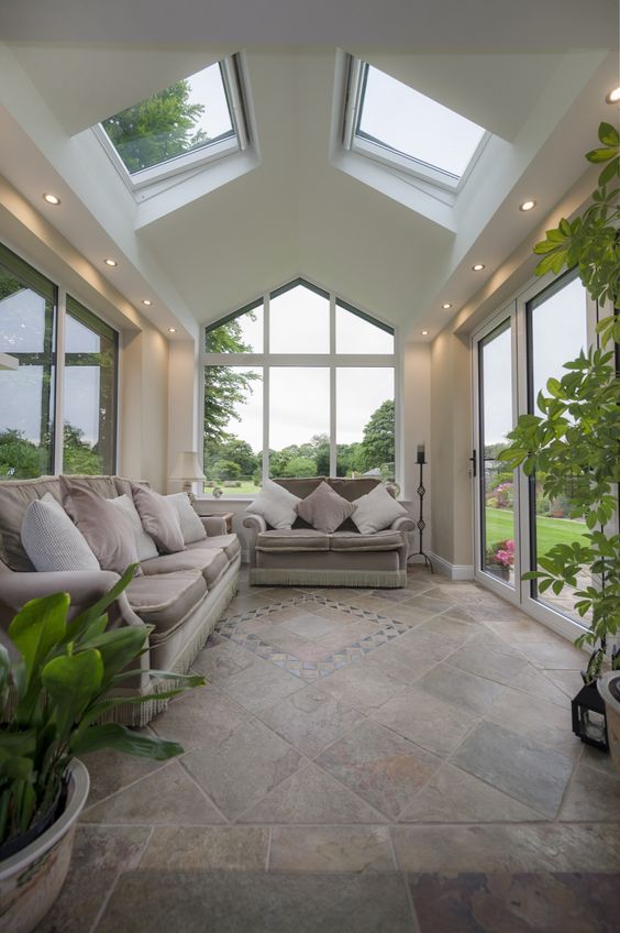 Stone Floor With Geometric Inlay Adds Subtle Detail