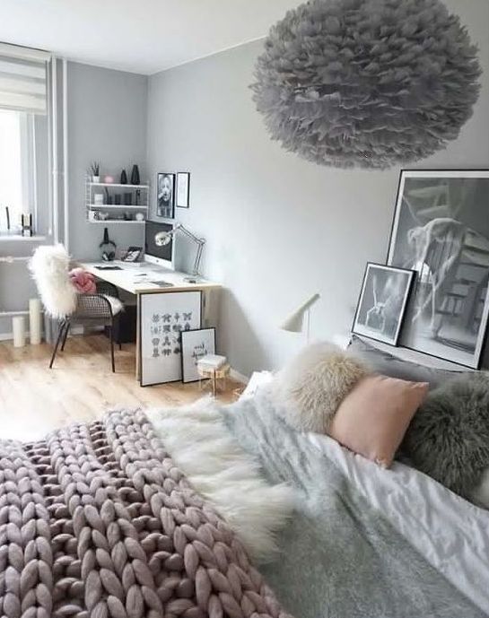 Fluffy Grey Pendant Light Adds Softness