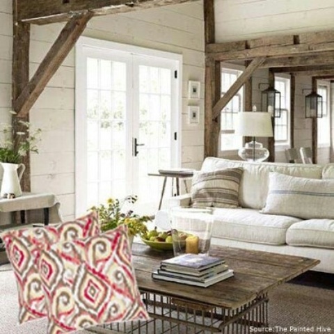 Wood Beam Accents Add Rustic Structure Overhead