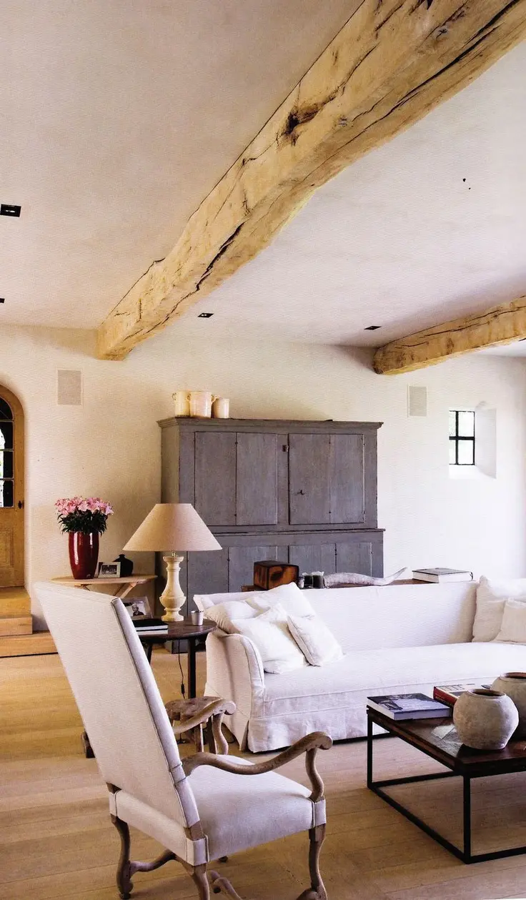 Exposed Wooden Beams Add Rustic Structure Overhead
