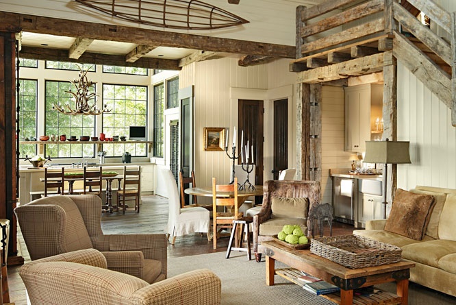 Rustic Wood and Metal Coffee Table With Open Shelving