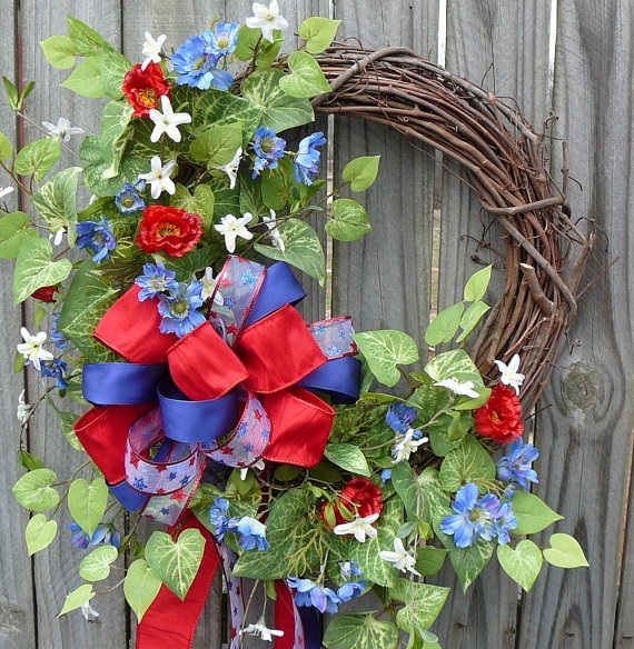 Grapevine Wreath with Cascading Florals