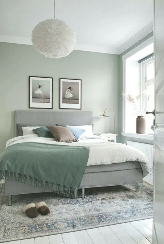 Framed Art Adds Graceful Movement Above the Bed