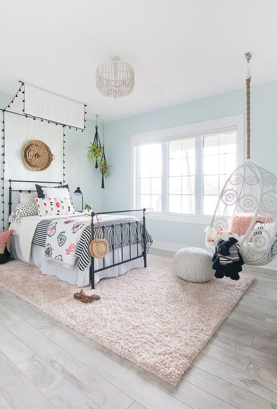 Woven Hanging Chair Adds a Cozy Reading Nook