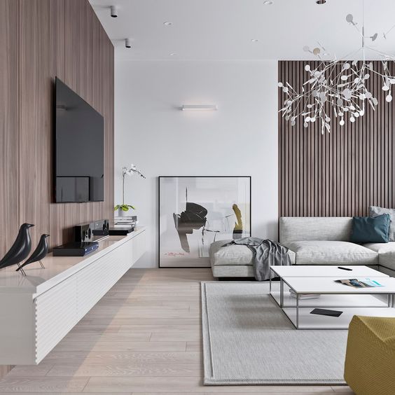 Achieve a Clean Look with a Floating White Media Console