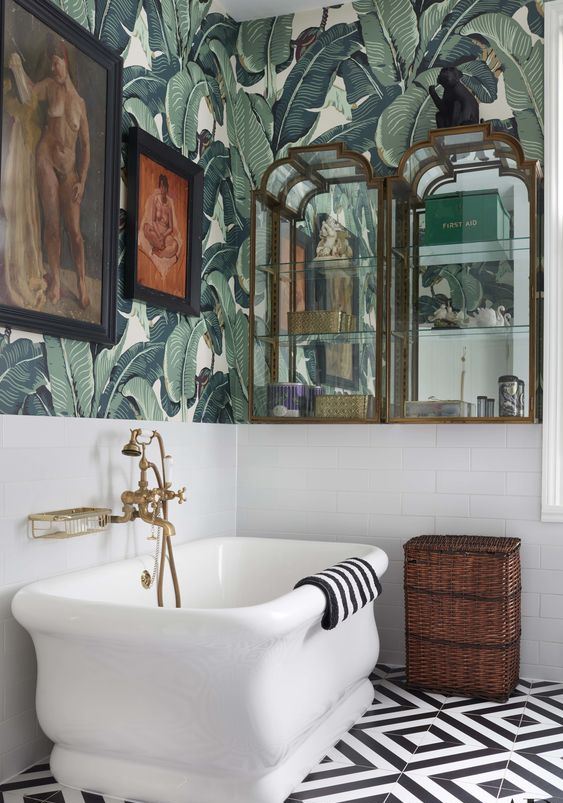 Glass Display Cabinets Showcase Tropical Decor Above Tub