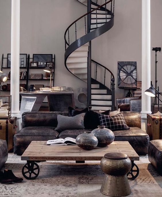 Industrial Coffee Table With Cart Wheels Grounds Seating Area