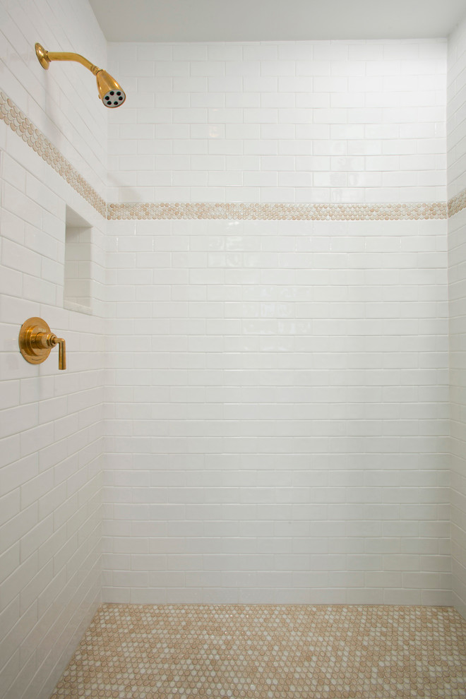 Penny Round Floor Tile Creates a Textured Base