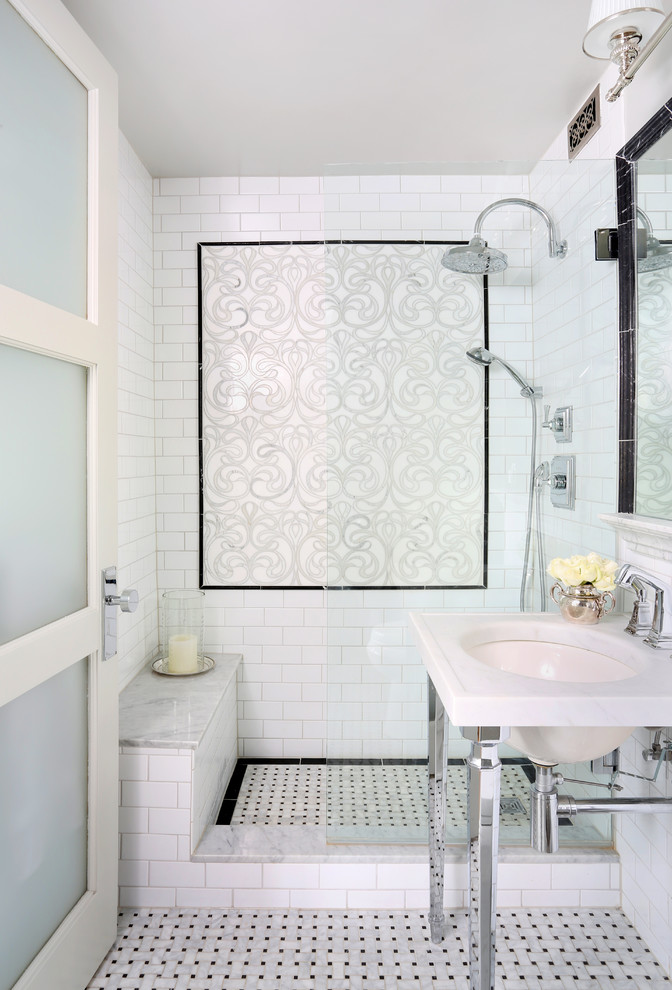 Ornate Shower Tile Adds a Dramatic Focal Point