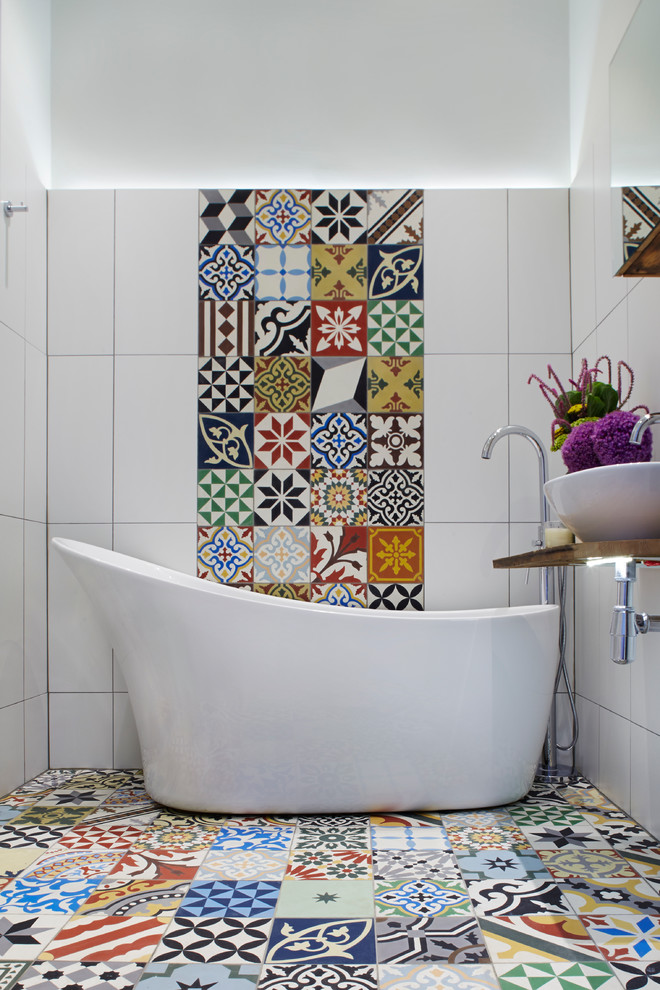 Mix-and-Match Patterned Tiles Create a Lively Floor